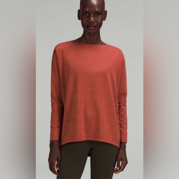 lululemon athletica Tops - Lululemon Back in Action Long Sleeve Shirt *Spark Cayenne